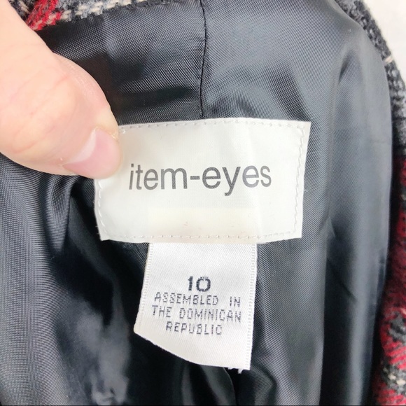 VTG Plaid Womens Wool Blazer Jacket One Button 10 - Picture 14 of 16